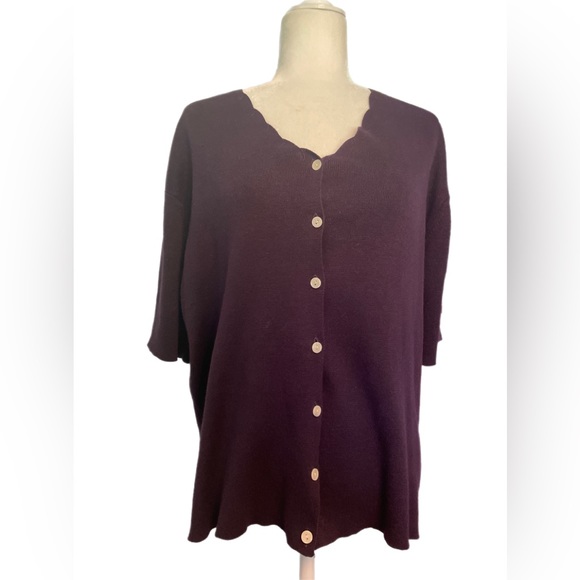 Herman Geist cardigan plum colored size 2X - Picture 8 of 8